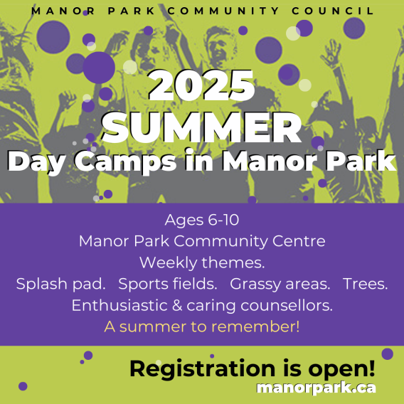 2025 Summer Day Camps in Manor Park registration is open.