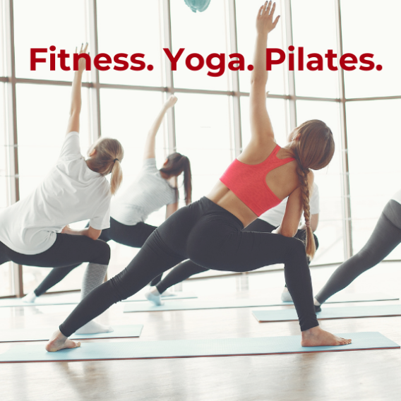 Fitness. Yoga. Pilates. People doing exercises.